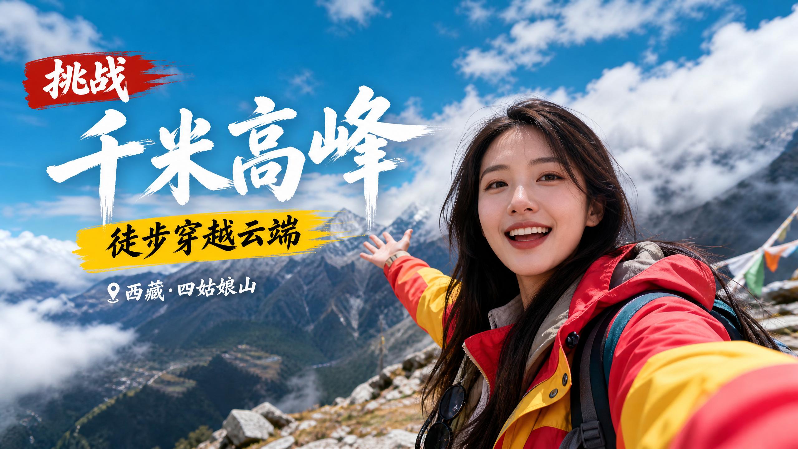 萝莉岛 【旅行视频vlog】挑战千米高峰！西藏四姑娘山徒步穿越云端完整记录